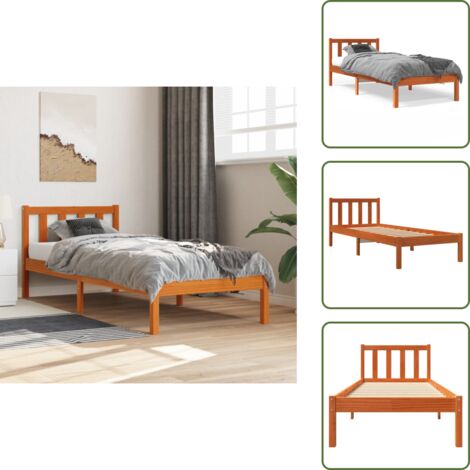 vidaXL Letto senza Materasso Marrone Cera 90x190 cm in Legno di Pino