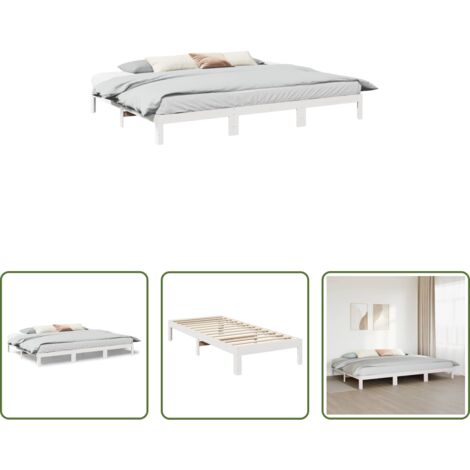 vidaXL Letto senza molle -  Giroletto Familiare senza Materasso Bianco 240x200 cm