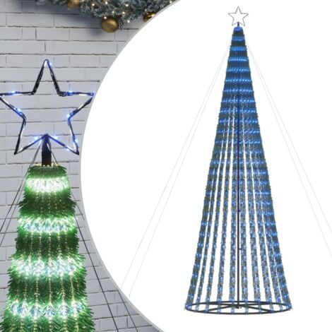 vidaXL Leuchtender Weihnachtsbaum konisch 688 LED blau 300 cm