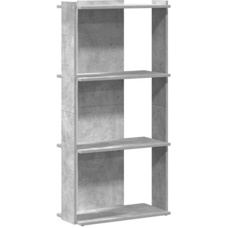 vidaXL Libreria 3 Ripiani Grigio Cemento 60x30x120 cm Multistrato