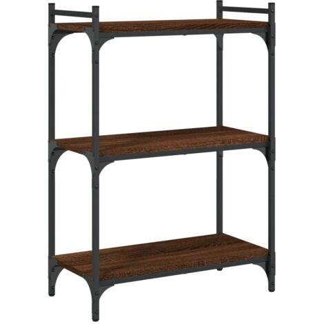 vidaXL Libreria 3 Ripiani Rovere Marrone 60x30x86 cm Legno Multistrato