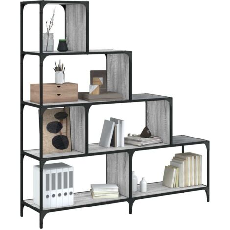 vidaXL Libreria 4 Ripiani Grigio Sonoma 139x33,5x149 Legno Multistrato
