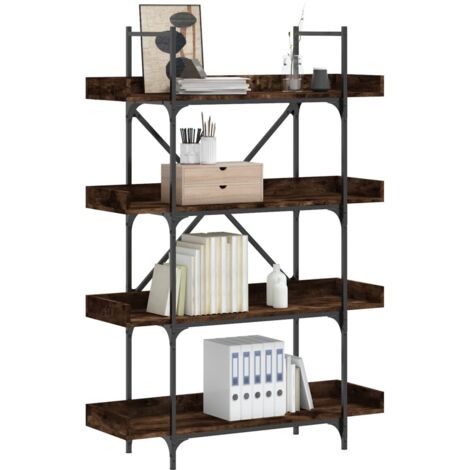 vidaXL Libreria 4 Ripiani Rovere Fumo 100x33x145,5cm Legno Multistrato