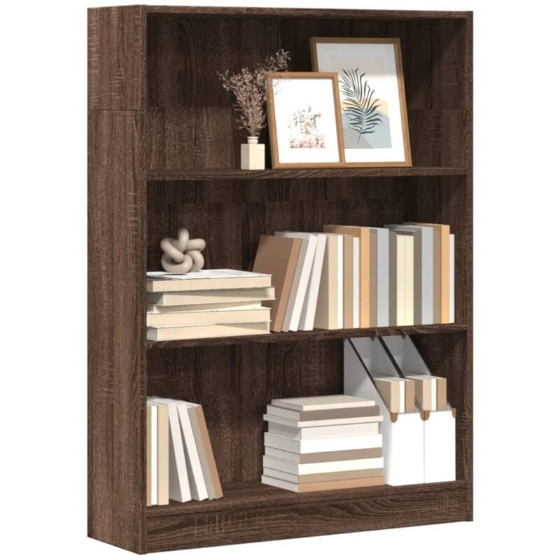 Libreria Rovere Marrone 80x24x109 cm in Legno Multistrato - Vidaxl