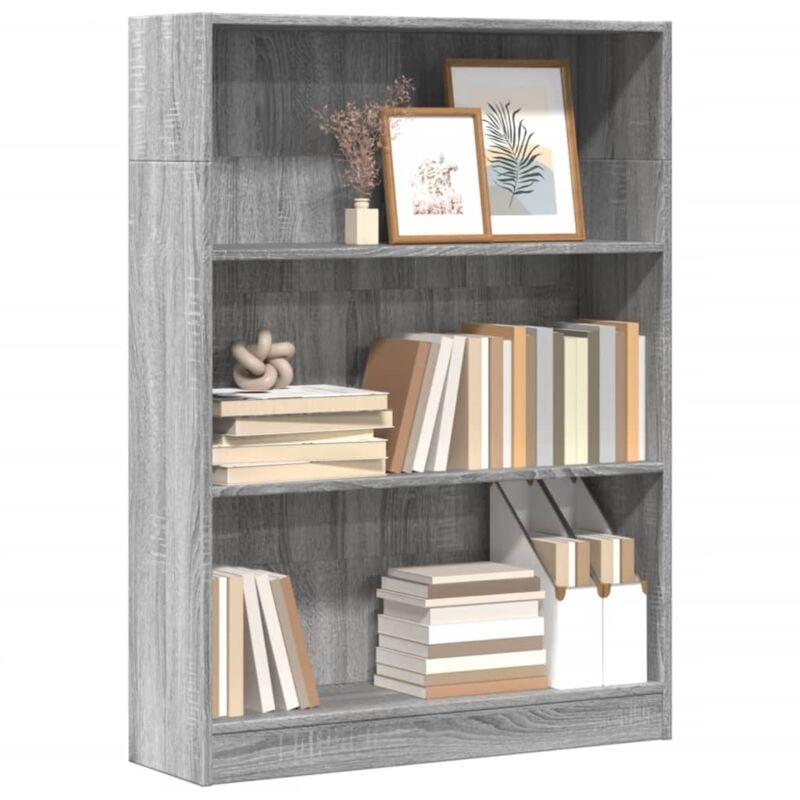 vidaXL Libreria Grigio Sonoma 80x24x109 cm in Legno Multistrato