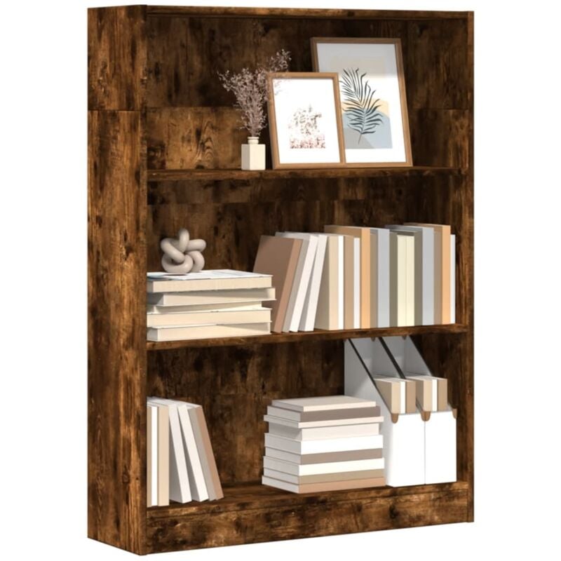 Libreria Rovere Fumo 80x24x109 cm in Legno Multistrato - Vidaxl