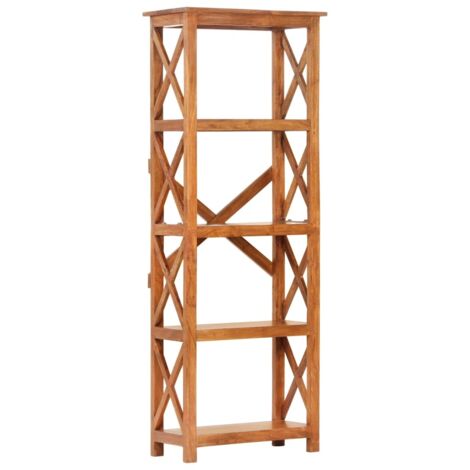vidaXL Libreria 60x30x160 cm Legno Massello Acacia Finitura Ambra