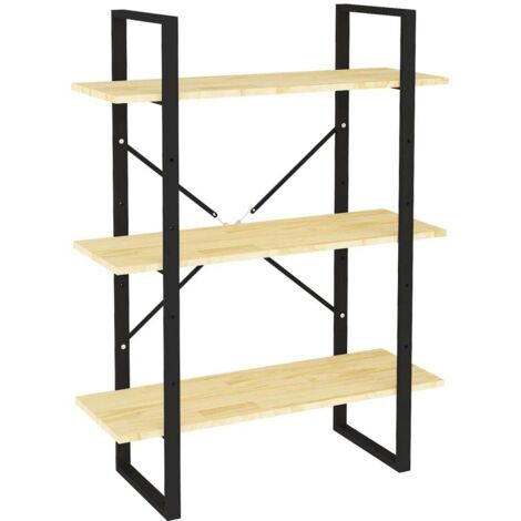 vidaXL Libreria a 3 Ripiani 80x30x105 cm in Legno Massello di Pino