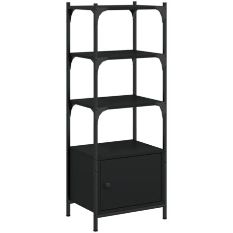 vidaXL Libreria a 3 Ripiani Nera 41x30x109,5 cm in Legno Multistrato