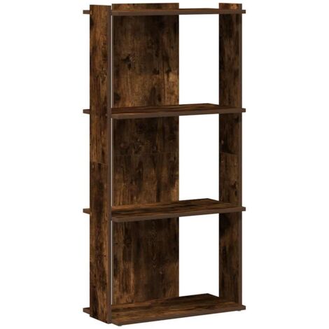 vidaXL Libreria a 3 Ripiani Rovere Fumo 60x30x120 cm Legno Multistrato
