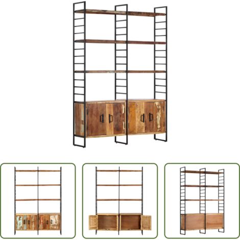 vidaXL Libreria a 4 livelli -  Libreria a 4 Livelli Legno Massello di Recupero 124x30x180 cm