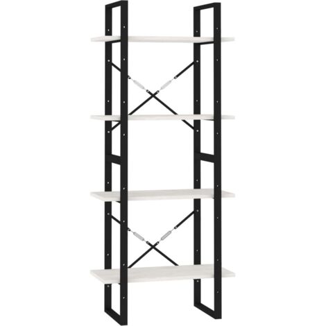 vidaXL Libreria a 4 Ripiani Bianca 60x30x140 cm in Massello di Pino