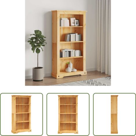 vidaXL Libreria a 4 ripiani -  Libreria a 4 Ripiani Pino Messicano Corona Range 80x29x150 cm
