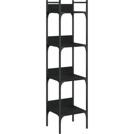 vidaXL Libreria a 4 Ripiani Nera 35x30x138,5 cm in Legno Multistrato