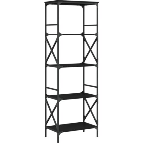 vidaXL Libreria a 5 Ripiani Nera 59x35x171 cm in Legno Multistrato
