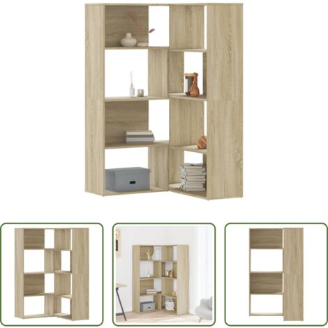vidaXL Libreria a forma di L -  Libreria Angolare 4Ripiani Rovere Sonoma 85x85x140cm Truciolato