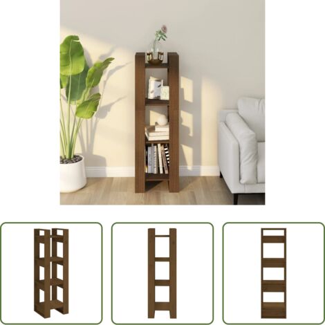 vidaXL Libreria ambra -  Libreria/Divisorio ambra 41x35x125 cm in Legno Massello