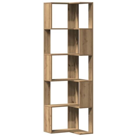 vidaXL Libreria Angolare 5Ripiani Rovere Artigianale 50x50x179cm Legno