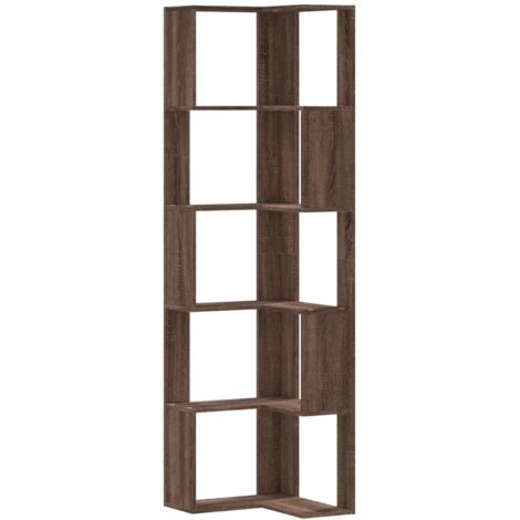 Libreria Angolare Vicco Ecki - In Legno Antico, 40x180cm, 5 Ripiani - Foto 10
