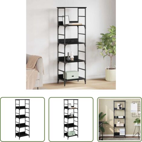 vidaXL Libreria autoportante - Libreria Rovere Nero 50 x 33 x 153 cm Legno multistrato
