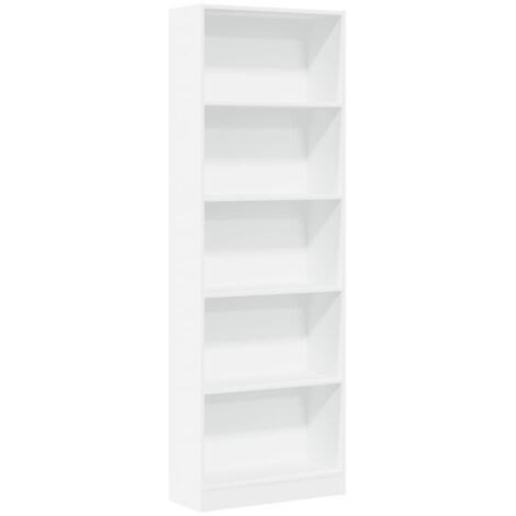 vidaXL Libreria Bianca 60x24x176 cm in Legno Massello
