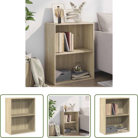 vidaXL Libreria con 2 ripiani -  Libreria 2 Ripiani Rovere Sonoma 60x30x76,5cm Legno Multistrato