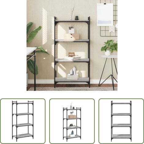 vidaXL Libreria con 4 ripiani -  Libreria 4 Ripiani Grigio Sonoma 60x30x120cm Legno Multistrato