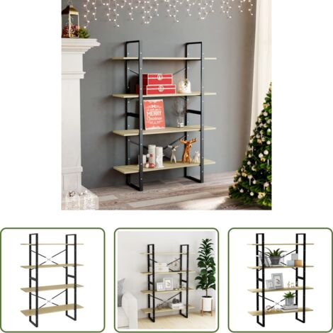 vidaXL Libreria con 4 ripiani -  Libreria 4 Ripiani Rovere Sonoma 100x30x140cm Legno Multistrato