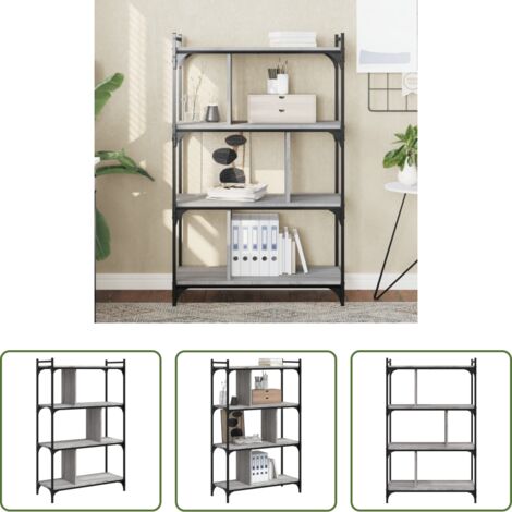 vidaXL Libreria con 4 ripiani -  Libreria Grigio Sonoma 4 Ripiani 76x32x123 cm Legno Multistrato