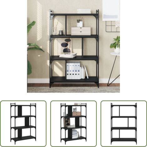 vidaXL Libreria con 4 ripiani -  Libreria Nera 4 Ripiani 76x32x123 cm Legno Multistrato