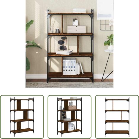 vidaXL Libreria con 4 ripiani -  Libreria Rovere Marrone 4 Ripiani 76x32x123cm Legno Multistrato