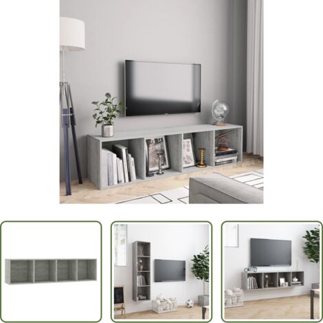vidaXL Libreria con 4 scomparti -  Libreria/Mobile TV Grigio Cemento 143x30x36 cm