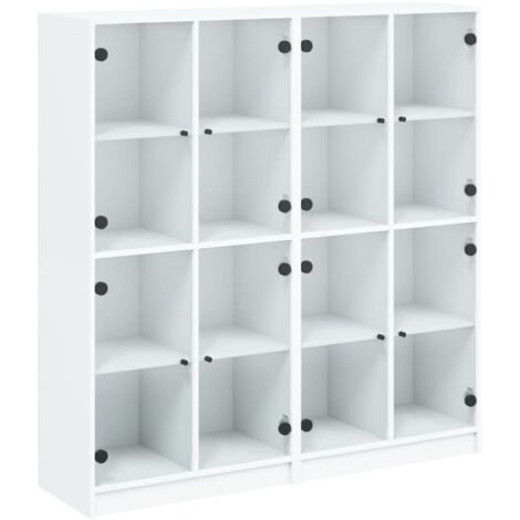 vidaXL Libreria con Ante Bianca 136x37x142 cm in Legno Multistrato