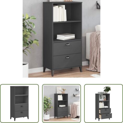 vidaXL Libreria con cassetti -  Libreria VIKEN Grigio Antracite 60x35x123 cm Legno Multistrato