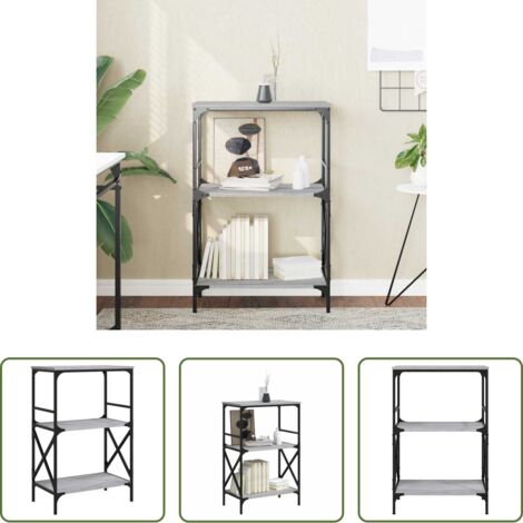 vidaXL Libreria con ripiani -  Libreria 3 Ripiani Grigio Sonoma 59x35x90,5cm Legno Multistrato
