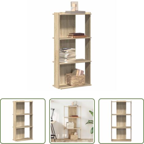 vidaXL Libreria con ripiani -  Libreria 3 Ripiani Rovere Sonoma 60x30x120 cm Legno Multistrato