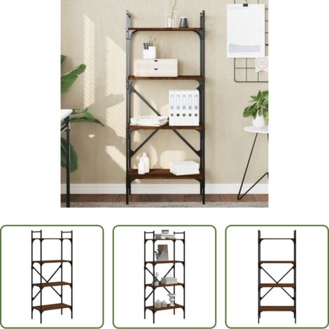 vidaXL Libreria con ripiani -  Libreria Rovere Marrone 4 Ripiani 56x31,5x138,5 cm Multistrato