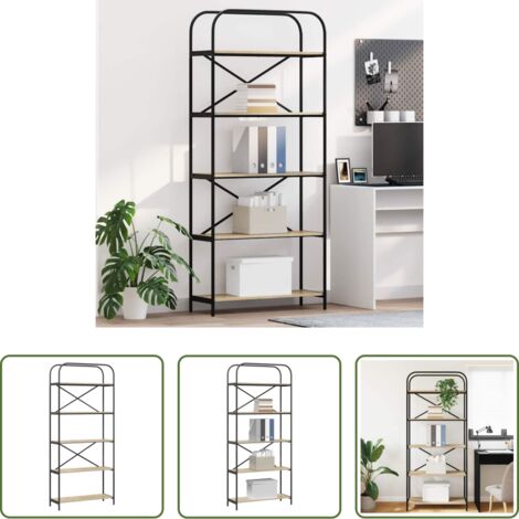 vidaXL Libreria con scaffali -  Libreria Rovere Sonoma 80 x 30 x 183 cm Legno multistrato