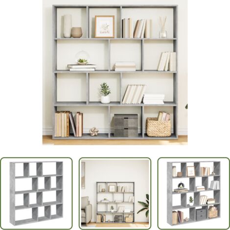 vidaXL Libreria con scomparti -  Libreria Grigio Cemento 132x29x141,5 cm in Legno Multistrato