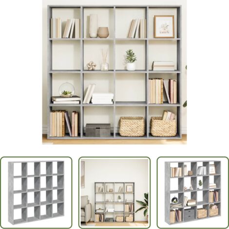 vidaXL Libreria con scomparti -  Libreria Grigio Cemento 137,5x29x137,5 cm in Legno Multistrato