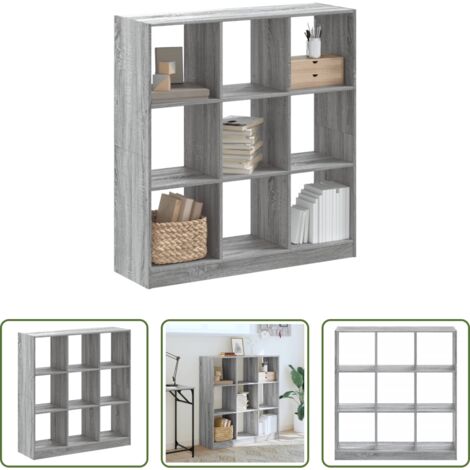 vidaXL Libreria con scomparti -  Libreria Grigio Sonoma 102x32x108 cm in Legno Multistrato