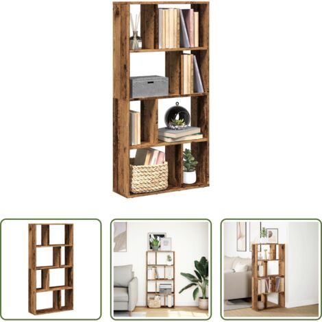 vidaXL Libreria con scomparti -  Libreria Legno Antico 60x20x120,5 cm in Truciolato