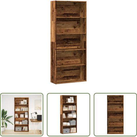 vidaXL Libreria con vani -  Libreria Legno Antico 80x30x189 cm in Legno Multistrato