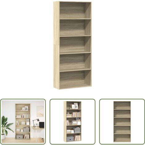vidaXL Libreria con vani -  Libreria Rovere Sonoma 80x30x189 cm in Legno Multistrato