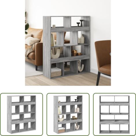 vidaXL Libreria divisoria -  Divisorio Stanza Grigio Sonoma 100x33x125,5 cm in Truciolato