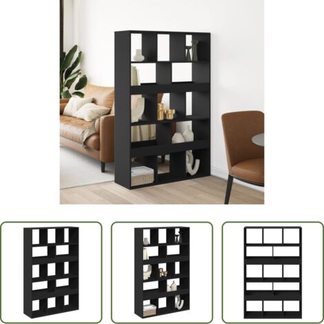 vidaXL Libreria divisoria -  Divisorio Stanza Nero 100x33x156,5 cm in Truciolato