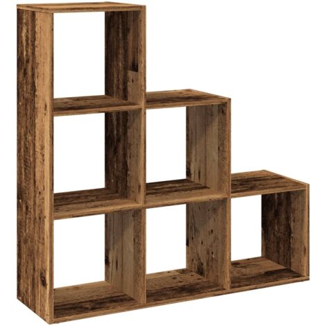 vidaXL Libreria Divisorio 3 Ripiani Legno Antico 99x29x99cm Truciolato