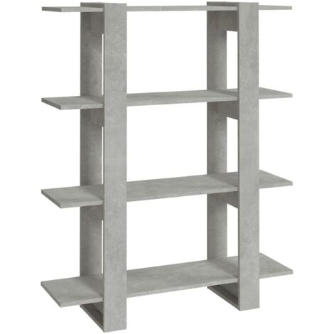vidaXL Libreria/Divisorio Grigio Cemento 100x30x123,5 cm