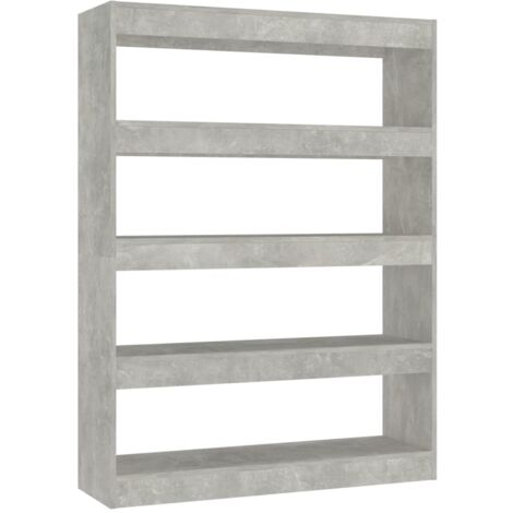 vidaXL Libreria/Divisorio Grigio Cemento 100x30x135 cm