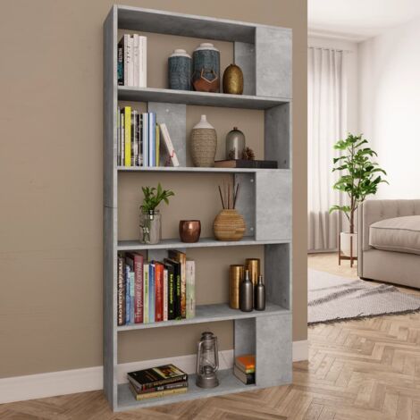vidaXL Libreria/Divisorio Grigio Cemento 80x24x159cm Legno